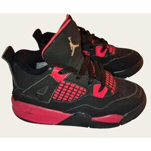 Air Jordan 4 Retro Toddler Shoes Black/Red